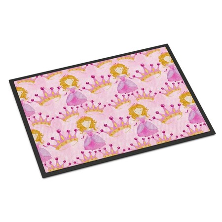 Carolines Treasures Carolines Treasures BB7551JMAT Watercolor Princess & Crown Indoor or Outdoor Mat; 24 x 36 in. BB7551JMAT